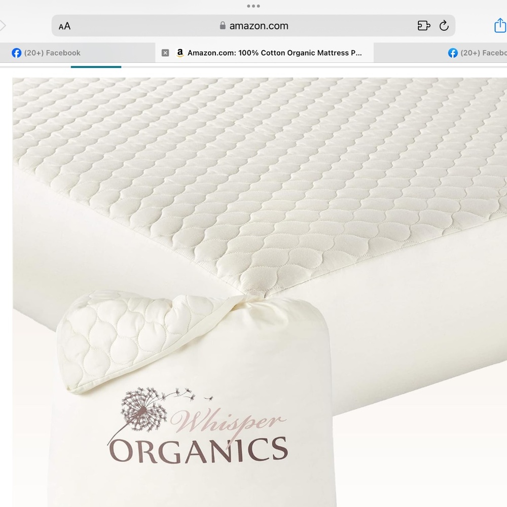 King Size Mattress Protector Cover Organic Cotton ivory